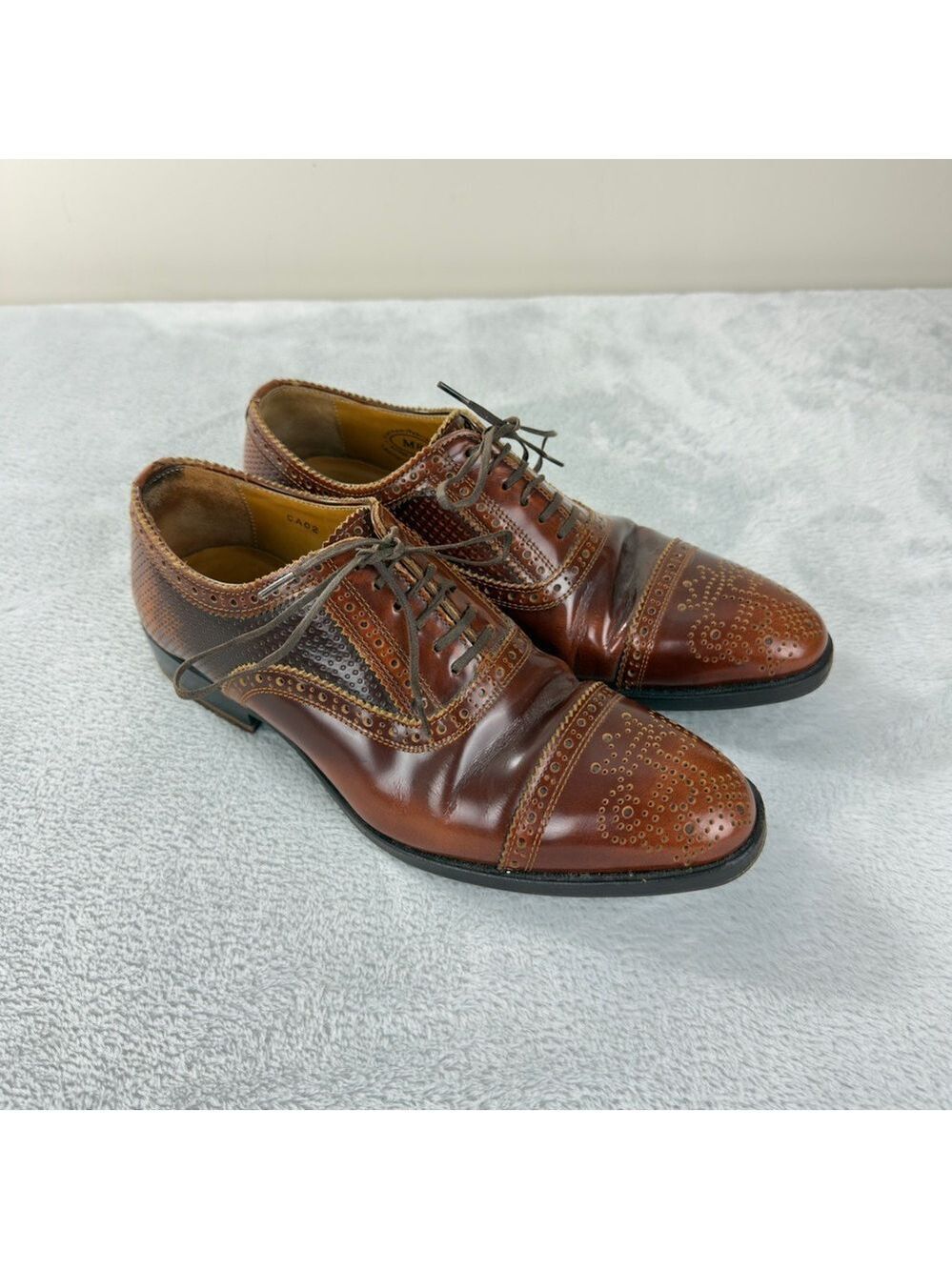 John Fluevog Men's Sz 8 US The Gateways Brandenburg Oxford brogue shoes brown